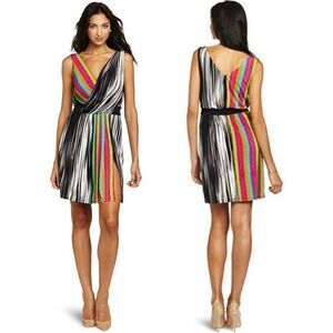 Maggy London Rainbow Surplice Midi Dress